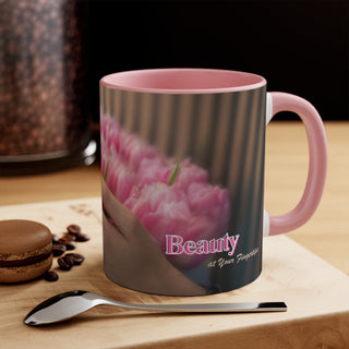 FINGERTIP FLAIR MUG — Pink Ceramic Gift Mug