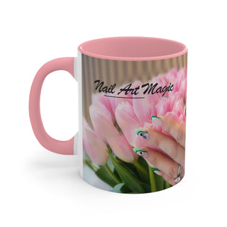 FINGERTIP FLAIR MUG — Pink Ceramic Gift Mug