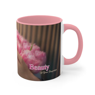 FINGERTIP FLAIR MUG — Pink Ceramic Gift Mug
