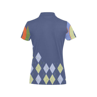 Argyle Motifs Golf Polo Shirt for Women - MORO DESIGN STUDIO