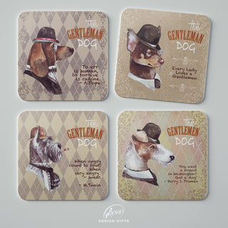GENTLEMAN DOGS (4 Coasters) - Humor and Style for Dog Lovers - MORO DESIGN STUDIO
