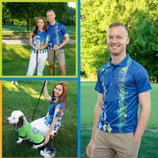 Argyle Motifs Golf Polo Shirt for Men - MORO DESIGN STUDIO