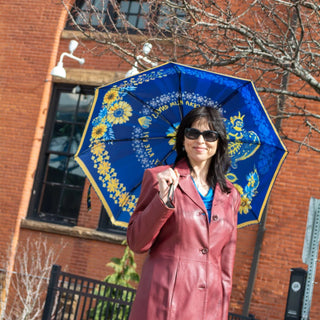 Phoenix Bird in Ukrainian Colors - Automatic Foldable Umbrella - MORO DESIGN STUDIO