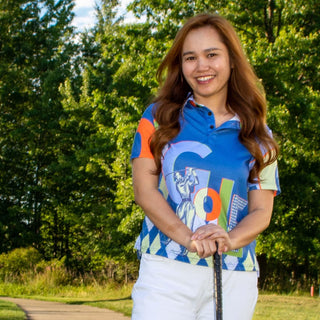 Argyle Motifs Golf Polo Shirt for Women - MORO DESIGN STUDIO