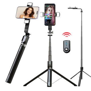 LEISURE FIT MODEL 70-inch Selfie Stick Phone Tripod with Remote and LED Fill Lights