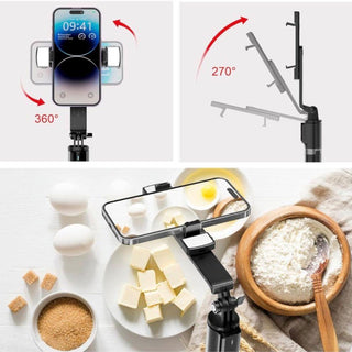70-inch Selfie Stick Phone Tripod with Remote and LED Fill Lights - MORO DESIGN STUDIO