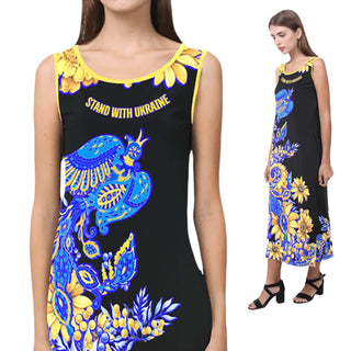 Ukrainian Colors Phoenix Bird - Summer Vacation Dress - MORO DESIGN STUDIO
