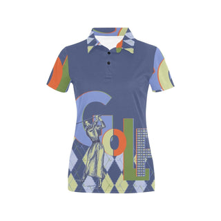 Argyle Motifs Golf Polo Shirt for Women - MORO DESIGN STUDIO