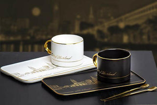Gift for soulmates TASTE OF CLEVELAND - Two porcelain coffee/tea sets - MORO DESIGN STUDIO