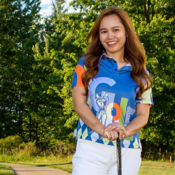 Argyle Motifs Golf Polo Shirt for Women - MORO DESIGN GIFTS