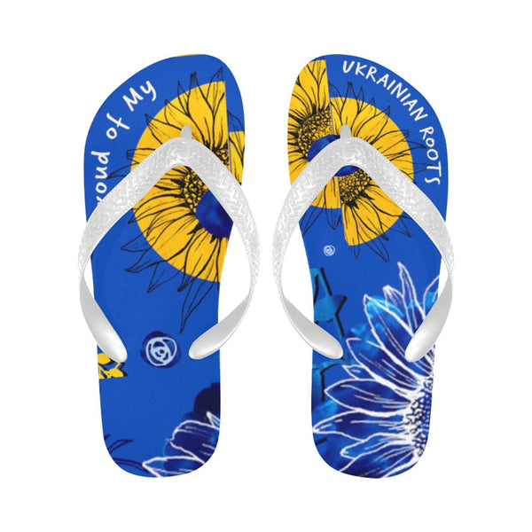Ukrainian Colors Sunflower Unisex Flip Flops.