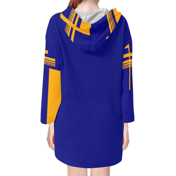 Women's V-neck Step Hem Tunic Hoodie - MORO DESIGN GIFTS